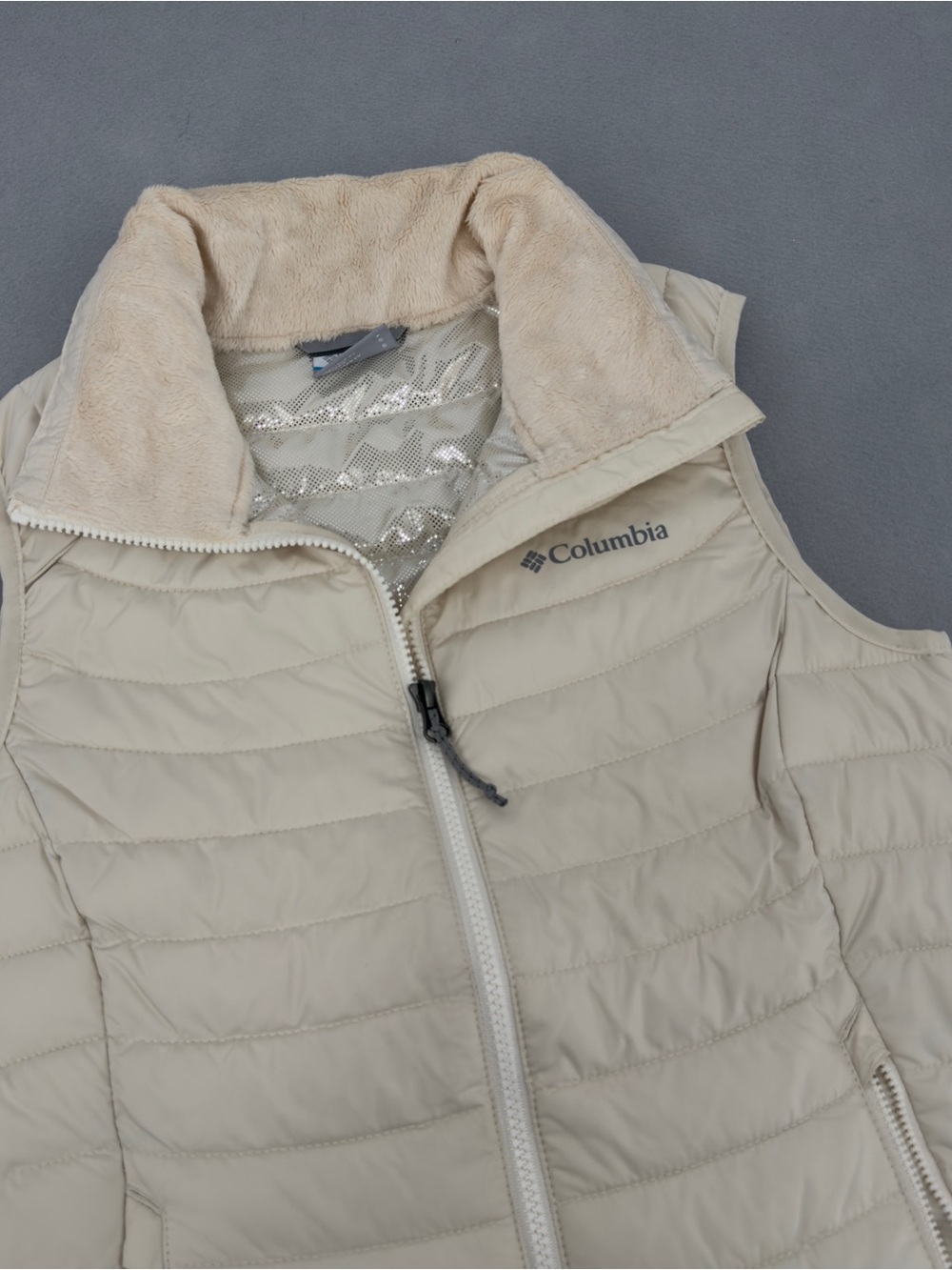 Columbia Omni Heat Cream Puffer Vest Small Womens - Picture 2 of 6